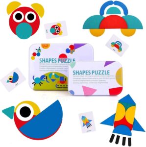 Shapes Puzzle Tangram de Madera – Inspirado en Montessori Juego de mesa