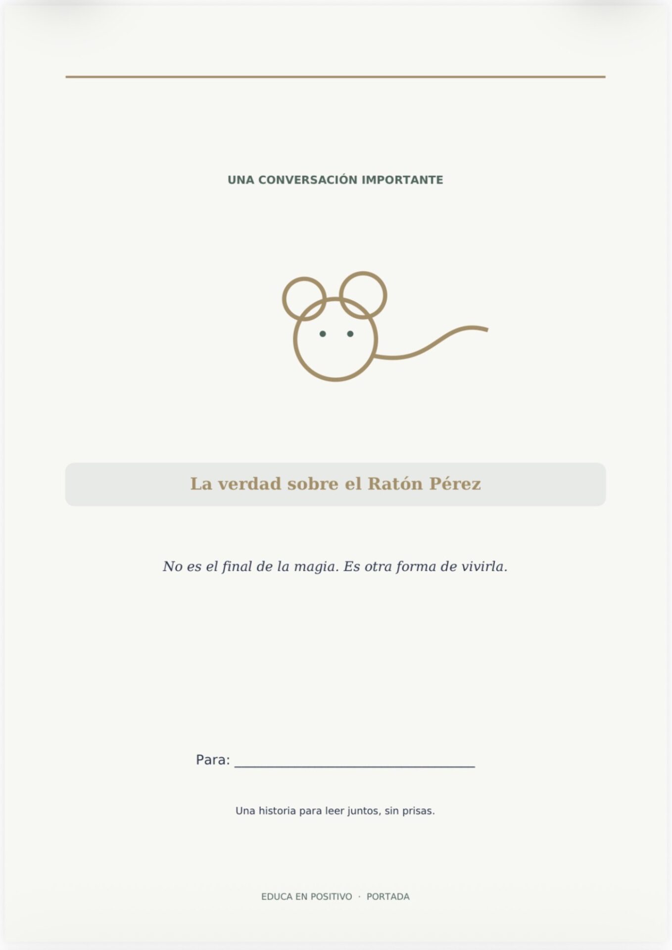 Portada de la carta del Ratón Pérez de Educa en Positivo para contarle la verdad a tu hijo